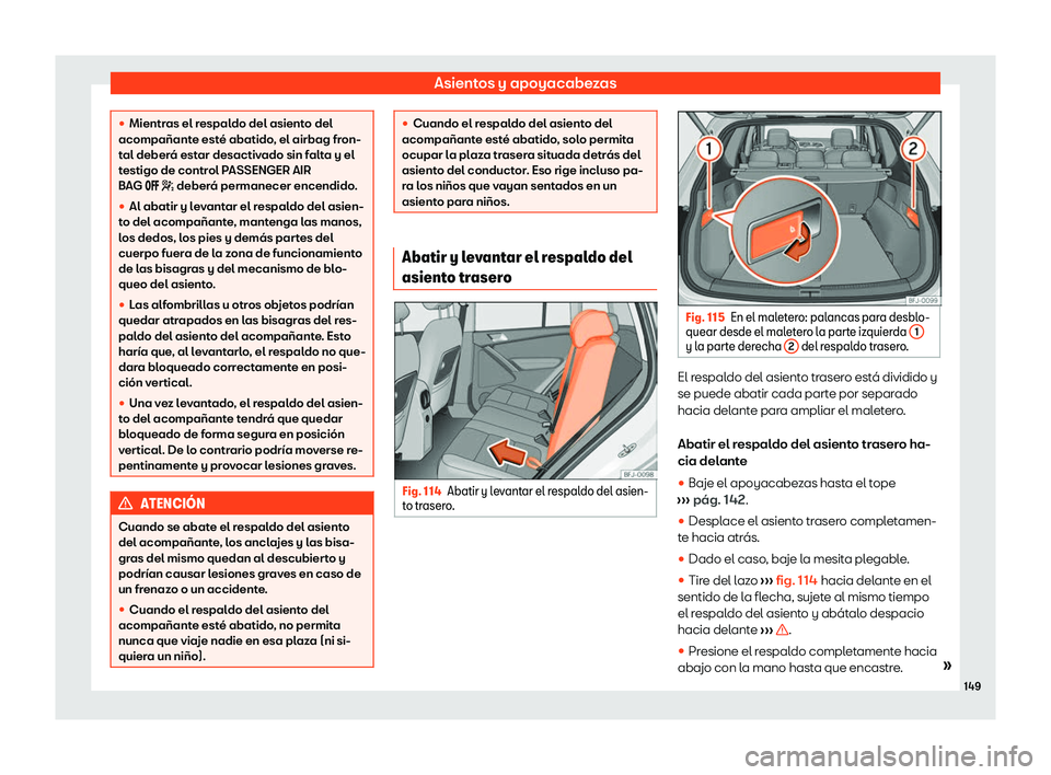 Seat Tarraco 2020  Manual de instrucciones (in Spanish) Asientos y apoyacabezas
