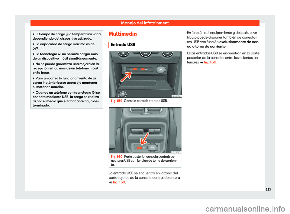 Seat Tarraco 2020  Manual de instrucciones (in Spanish) Manejo del Infotainment
