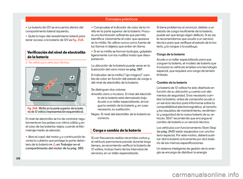 Seat Tarraco 2020  Manual de instrucciones (in Spanish) Consejos prácticos
