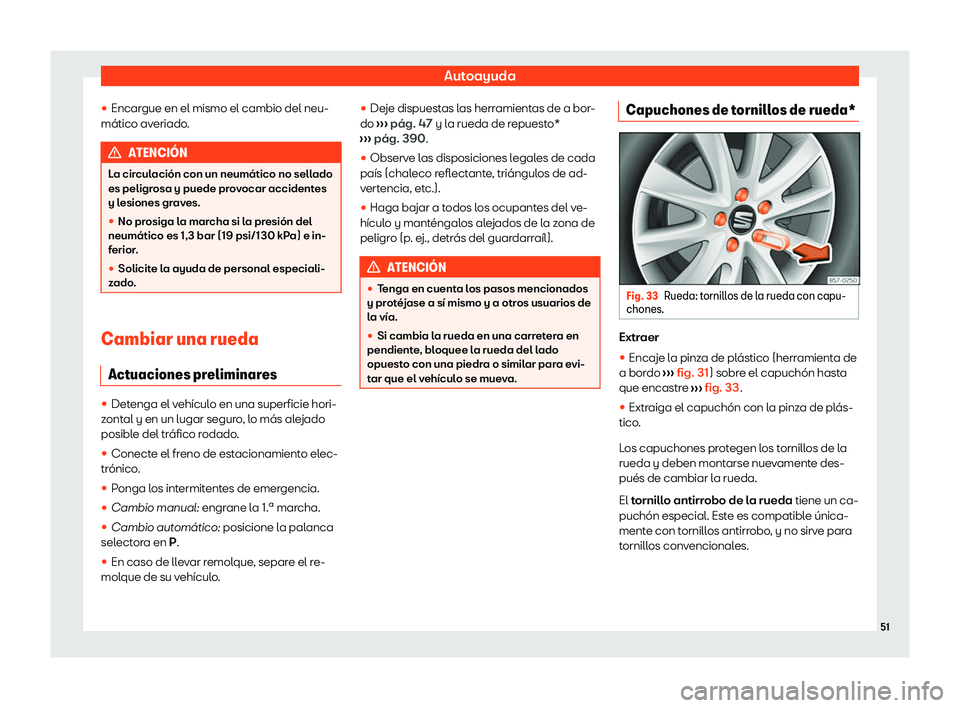 Seat Tarraco 2020  Manual de instrucciones (in Spanish) Autoayuda

