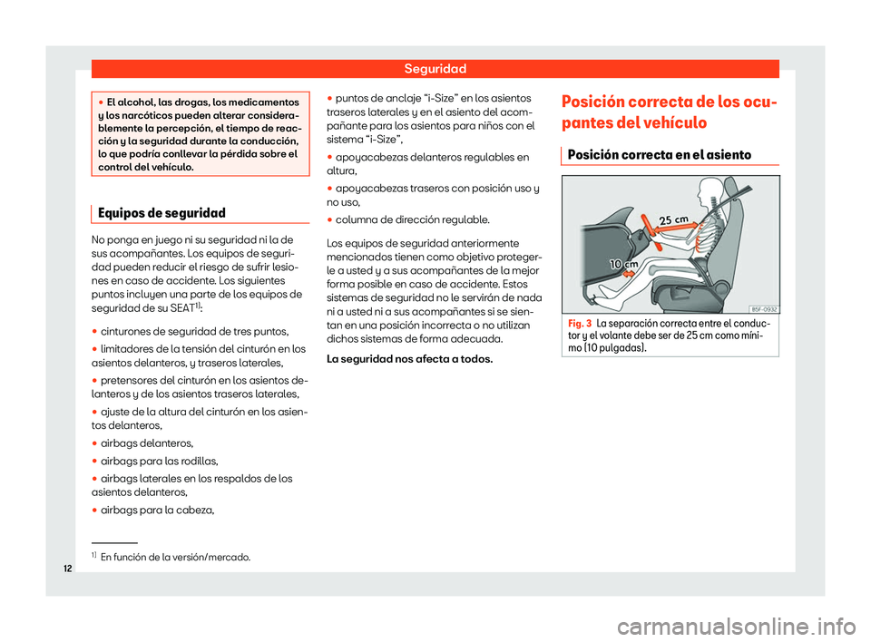 Seat Tarraco 2019  Manual de instrucciones (in Spanish) Seguridad
