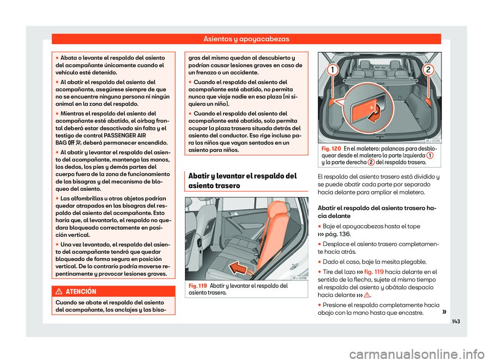 Seat Tarraco 2019  Manual de instrucciones (in Spanish) Asientos y apoyacabezas
