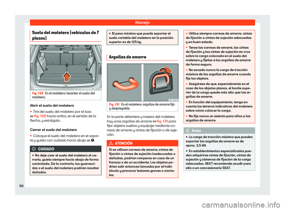 Seat Tarraco 2019  Manual de instrucciones (in Spanish) Manejo
Suelo del maletero (veh