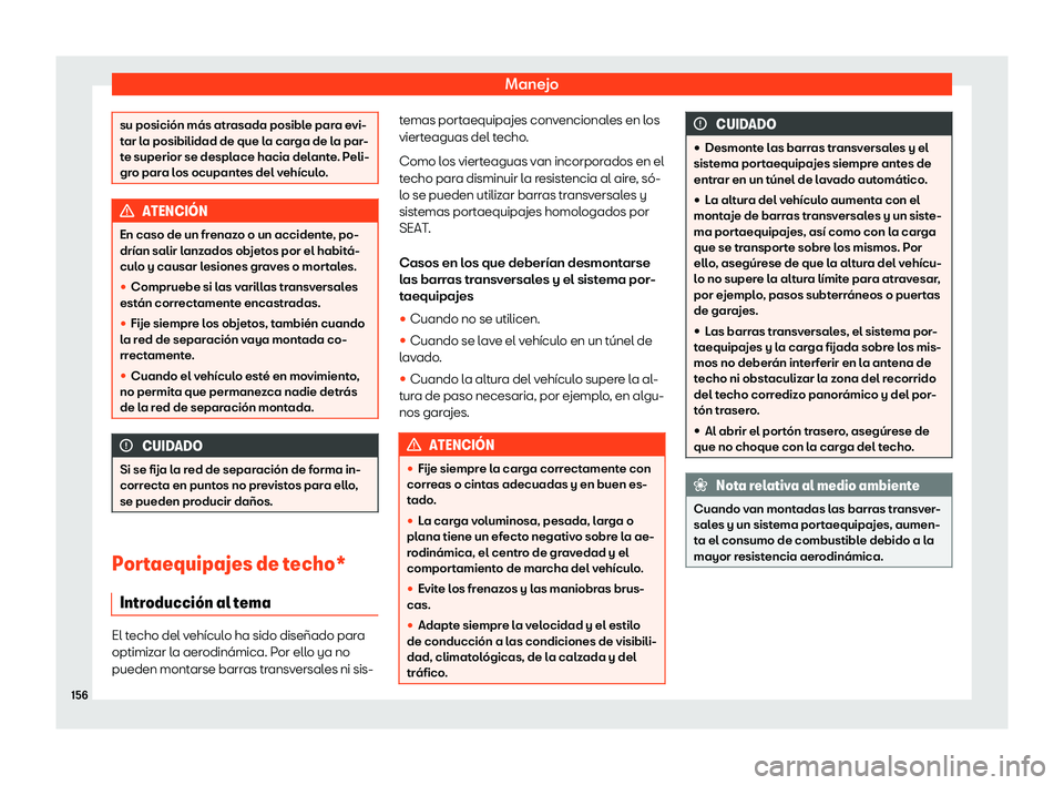 Seat Tarraco 2019  Manual de instrucciones (in Spanish) Manejo
su posici