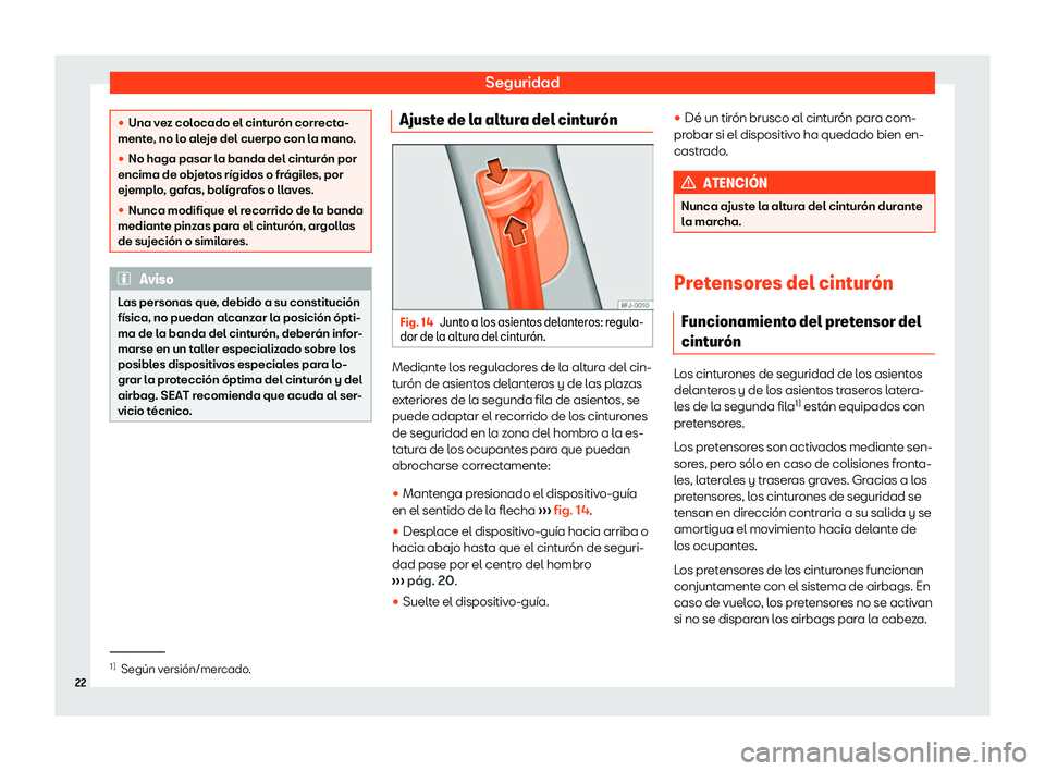 Seat Tarraco 2019  Manual de instrucciones (in Spanish) Seguridad
