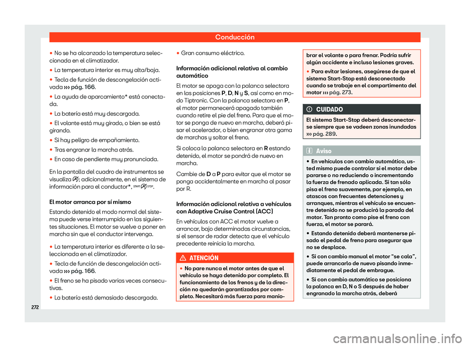 Seat Tarraco 2019 Manual de instrucciones (in Spanish) Conducci Seat Tarraco 2019 Manual de instrucciones (in Spanish) Conducci