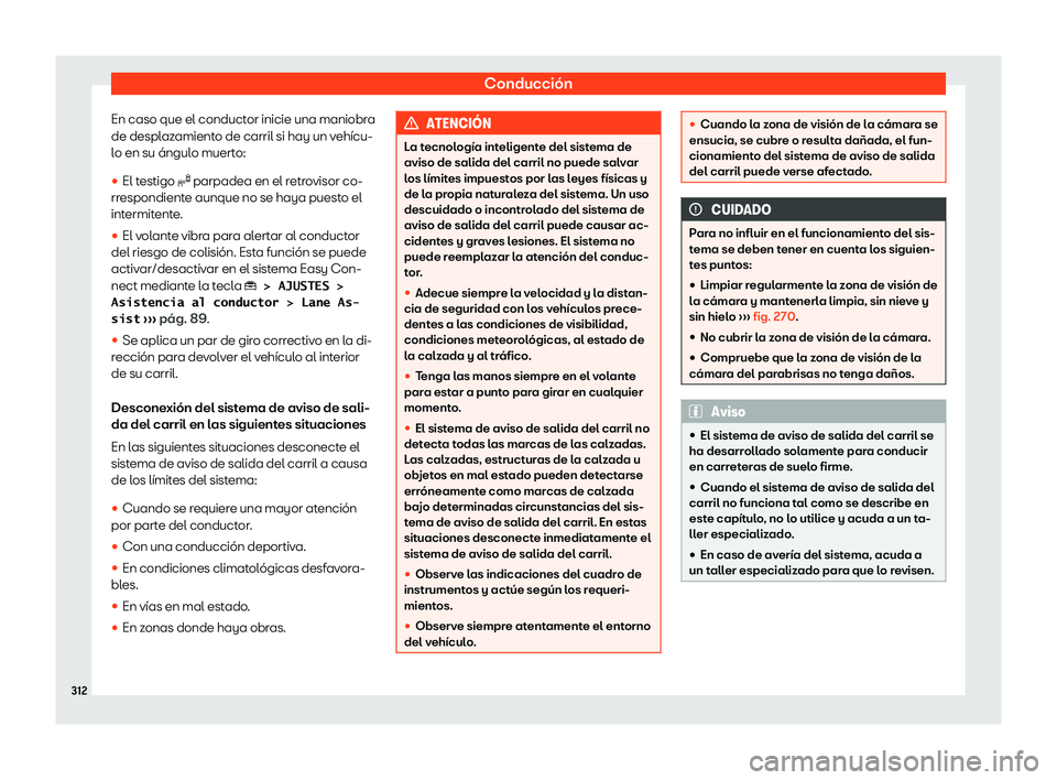 Seat Tarraco 2019  Manual de instrucciones (in Spanish) Conducci