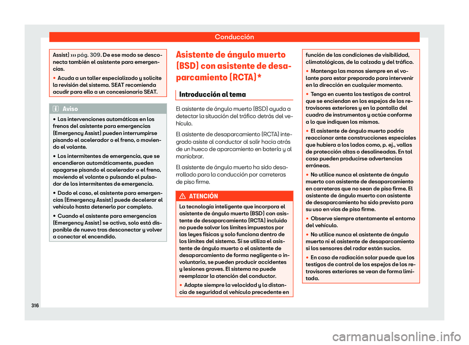 Seat Tarraco 2019  Manual de instrucciones (in Spanish) Conducci