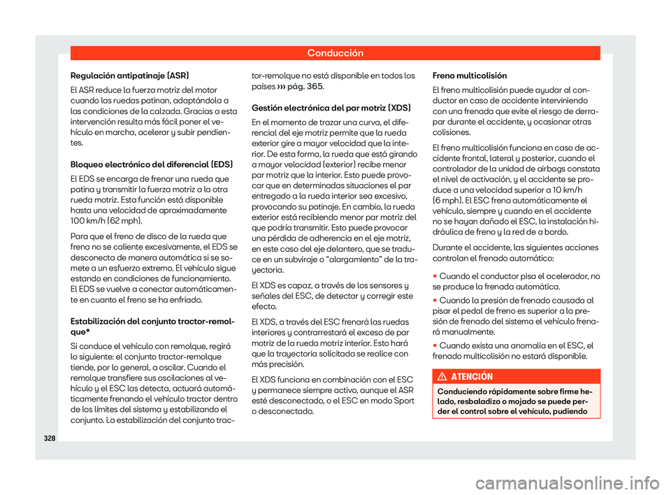 Seat Tarraco 2019  Manual de instrucciones (in Spanish) Conducci