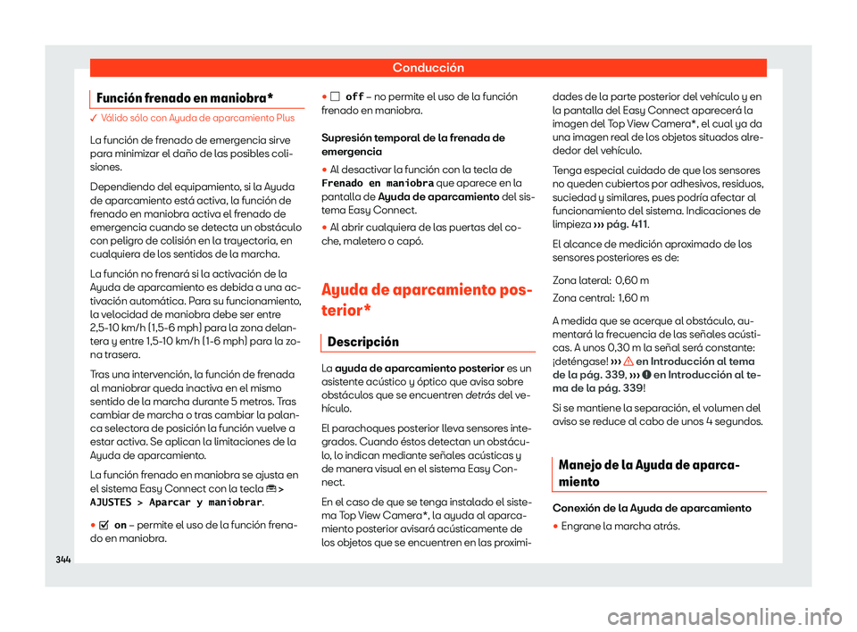Seat Tarraco 2019 Manual de instrucciones (in Spanish) Conducci Seat Tarraco 2019 Manual de instrucciones (in Spanish) Conducci