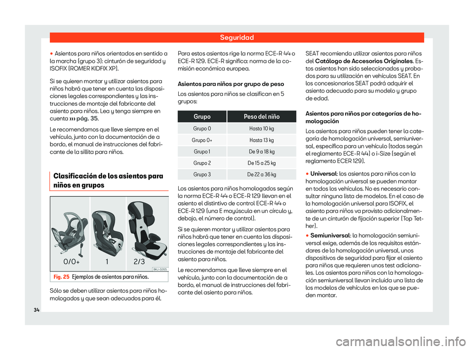 Seat Tarraco 2019  Manual de instrucciones (in Spanish) Seguridad
