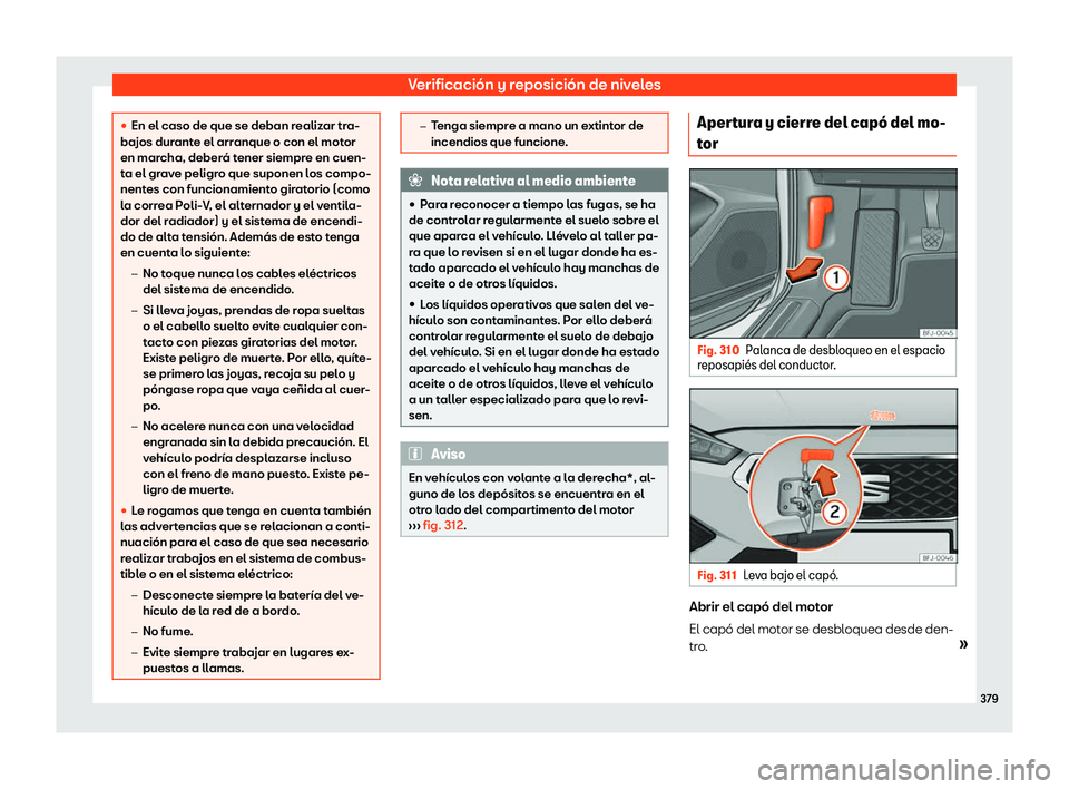 Seat Tarraco 2019 Manual de instrucciones (in Spanish) Verificaci Seat Tarraco 2019 Manual de instrucciones (in Spanish) Verificaci