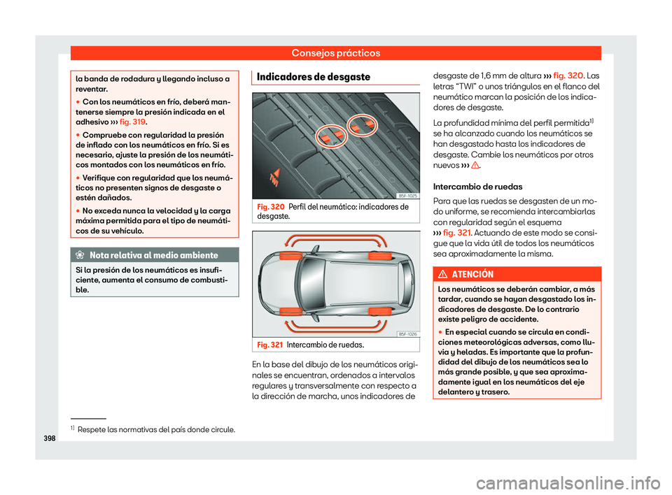 Seat Tarraco 2019  Manual de instrucciones (in Spanish) Consejos pr