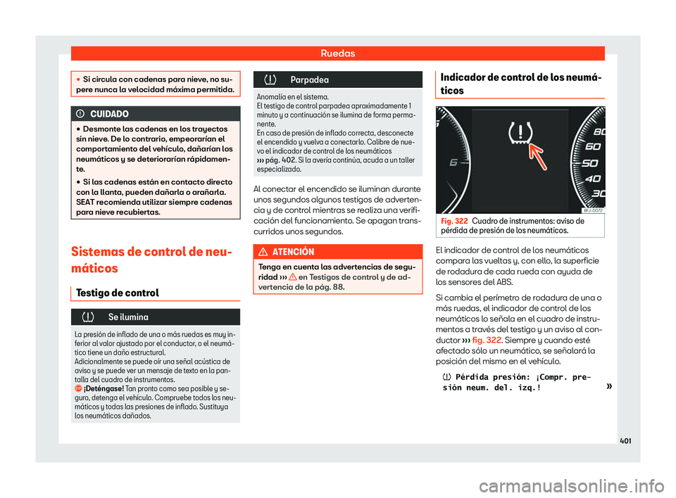 Seat Tarraco 2019  Manual de instrucciones (in Spanish) Ruedas
