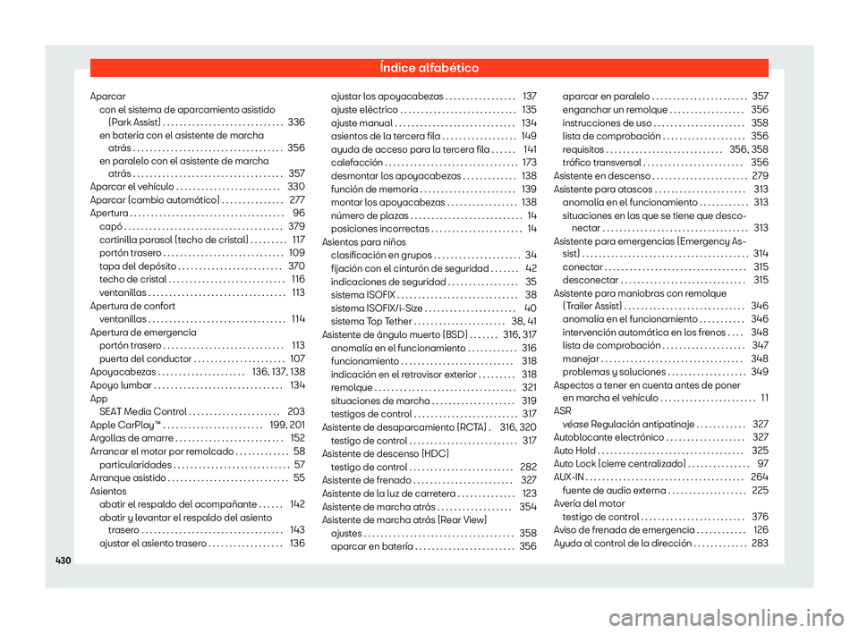 Seat Tarraco 2019 Manual de instrucciones (in Spanish) Seat Tarraco 2019 Manual de instrucciones (in Spanish)