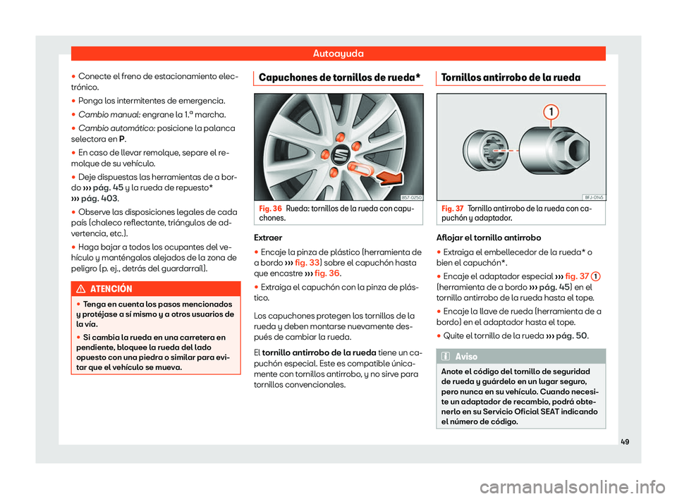Seat Tarraco 2019  Manual de instrucciones (in Spanish) Autoayuda
