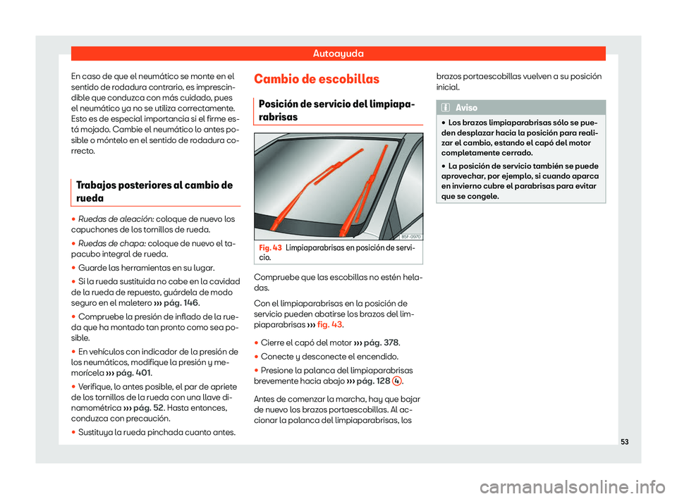 Seat Tarraco 2019  Manual de instrucciones (in Spanish) Autoayuda
En caso de que el neum