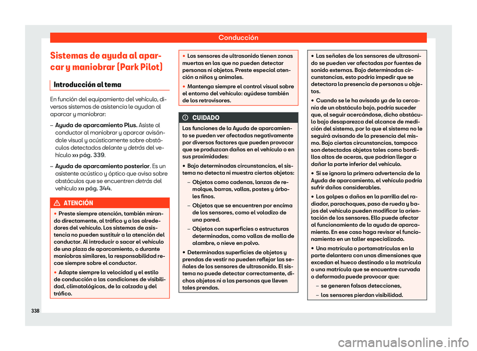 Seat Tarraco 2018  Manual de instrucciones (in Spanish) Conducci