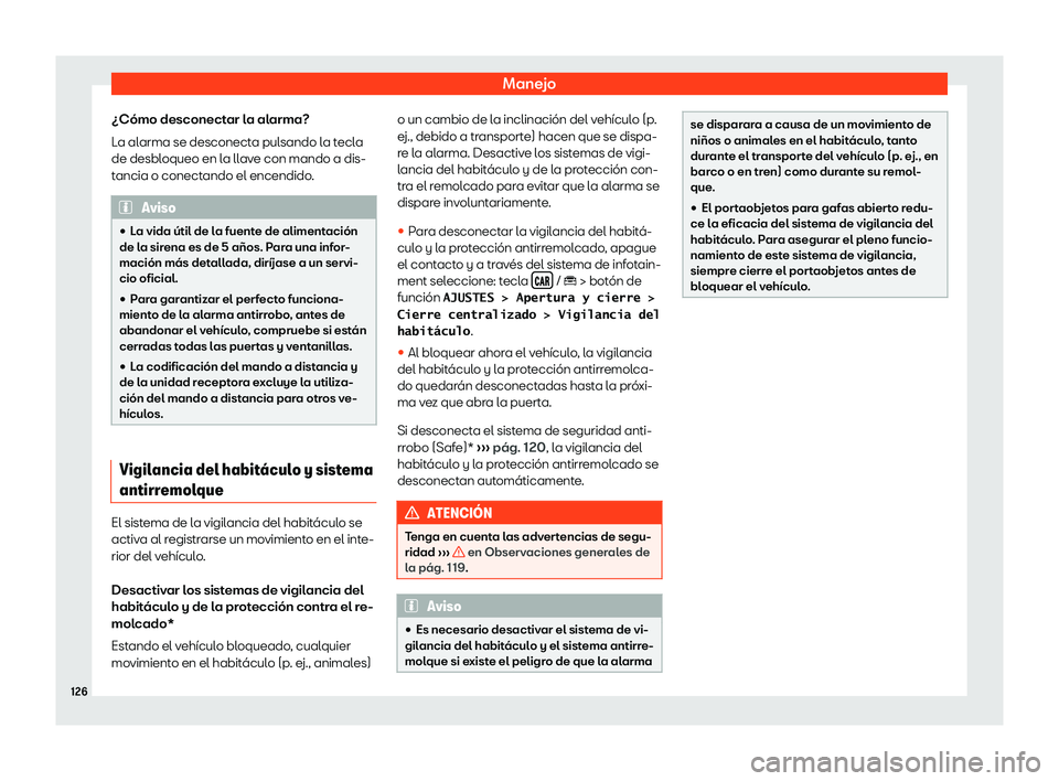 Seat Toledo 2018  Manual de instrucciones (in Spanish) Manejo
