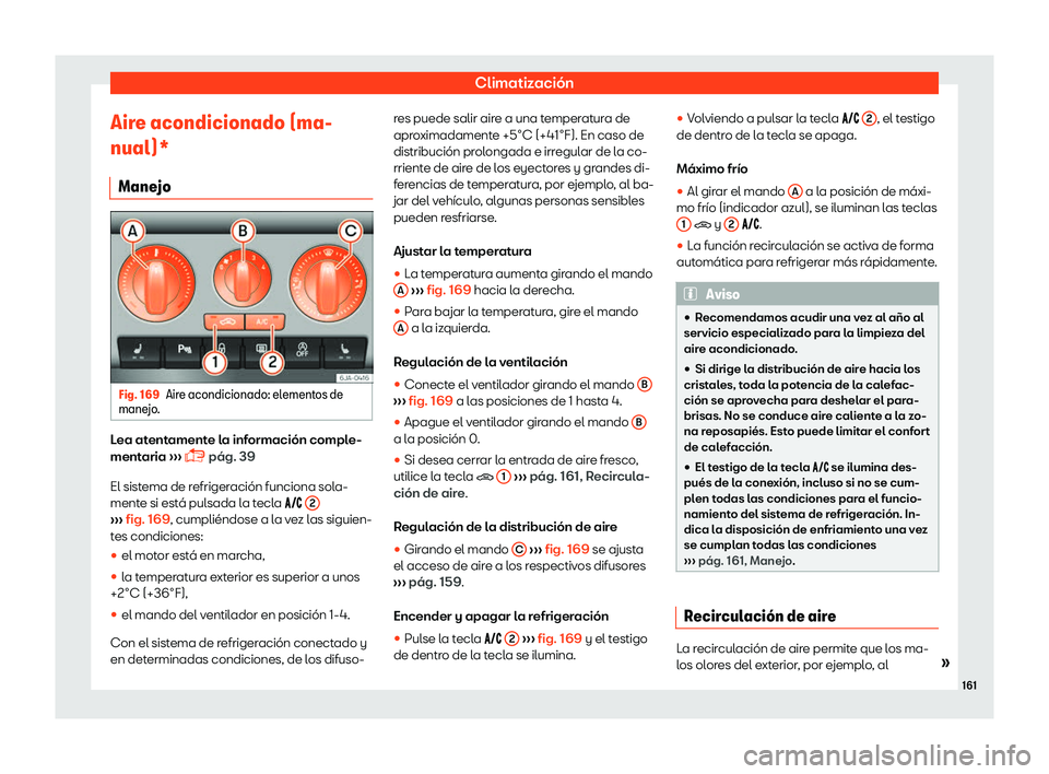 Seat Toledo 2018 Manual de instrucciones (in Spanish) Climatizaci Seat Toledo 2018 Manual de instrucciones (in Spanish) Climatizaci