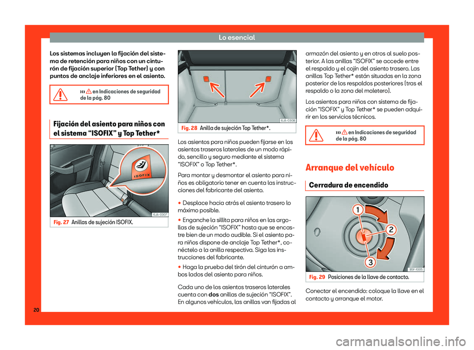 Seat Toledo 2018  Manual de instrucciones (in Spanish) Lo esencial
Los sistemas incluyen la fijaci