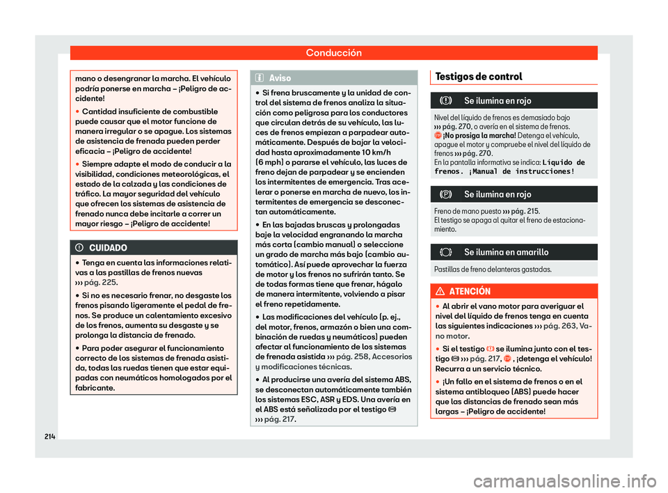 Seat Toledo 2018 Manual de instrucciones (in Spanish) Conducci Seat Toledo 2018 Manual de instrucciones (in Spanish) Conducci