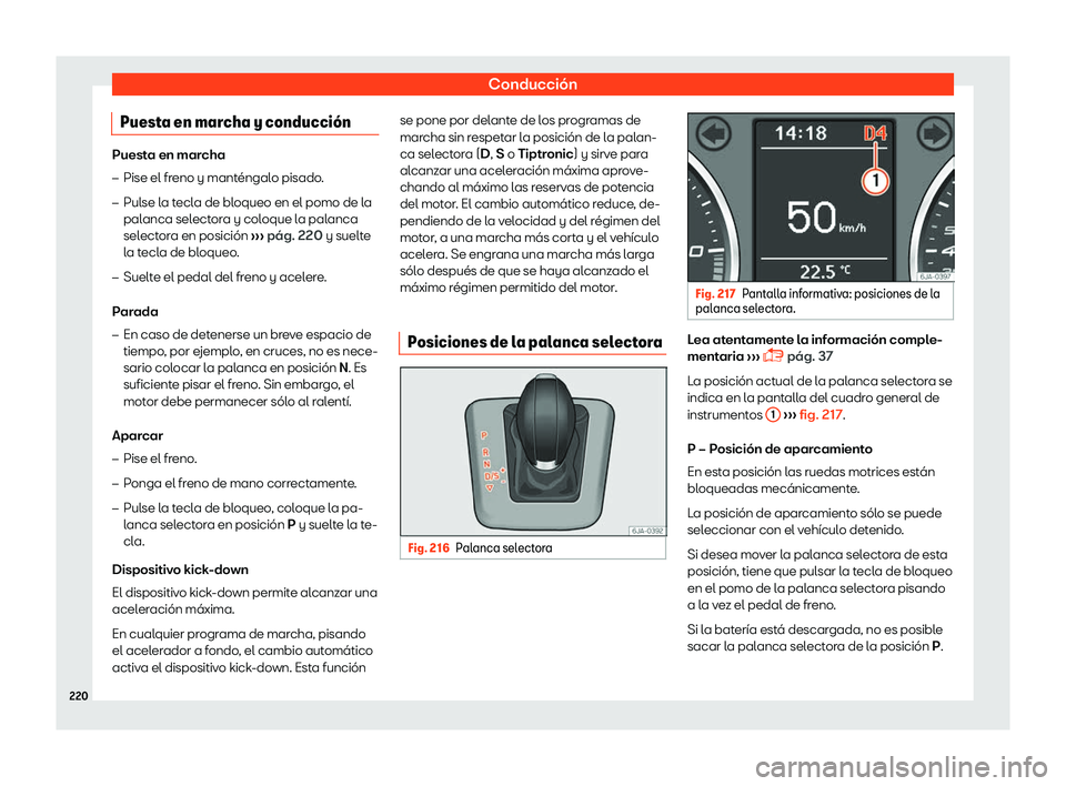 Seat Toledo 2018 Manual de instrucciones (in Spanish) Conducci Seat Toledo 2018 Manual de instrucciones (in Spanish) Conducci