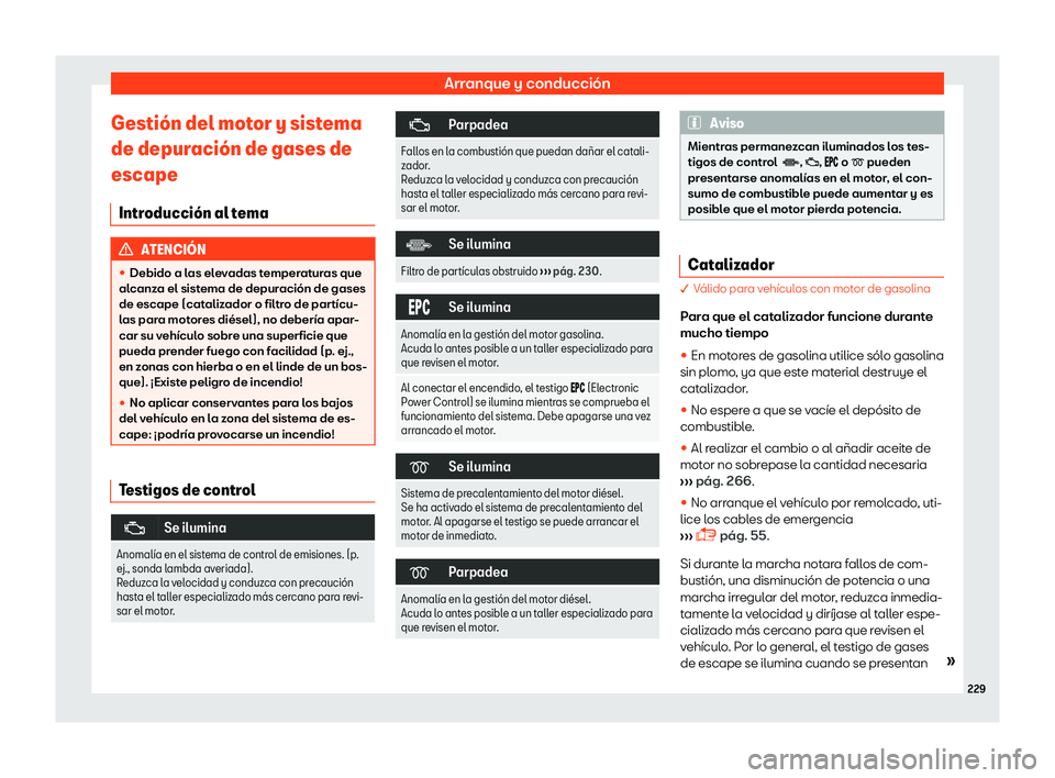 Seat Toledo 2018  Manual de instrucciones (in Spanish) Arranque y conducci