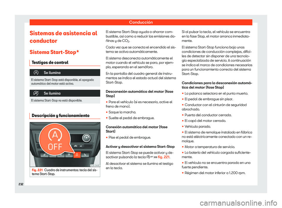 Seat Toledo 2018  Manual de instrucciones (in Spanish) Conducci