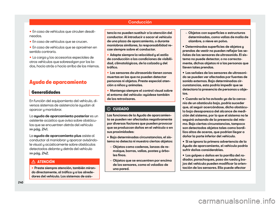 Seat Toledo 2018  Manual de instrucciones (in Spanish) Conducci