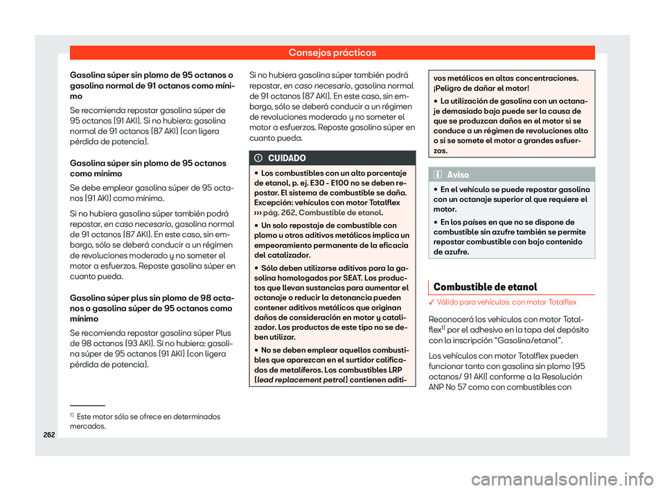 Seat Toledo 2018 Manual de instrucciones (in Spanish) Consejos pr Seat Toledo 2018 Manual de instrucciones (in Spanish) Consejos pr