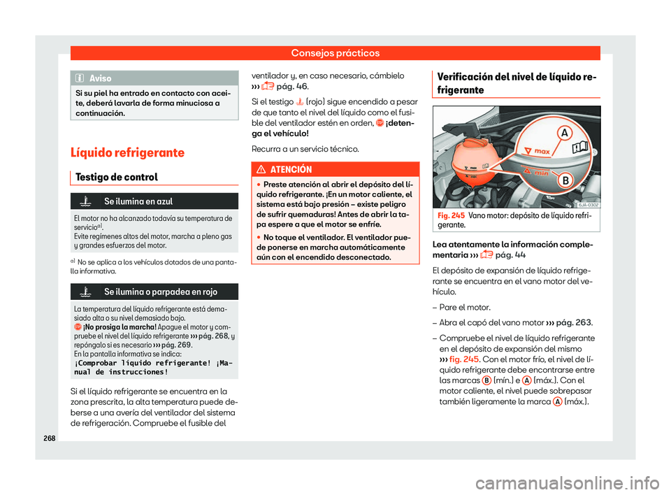Seat Toledo 2018 Manual de instrucciones (in Spanish) Consejos pr Seat Toledo 2018 Manual de instrucciones (in Spanish) Consejos pr