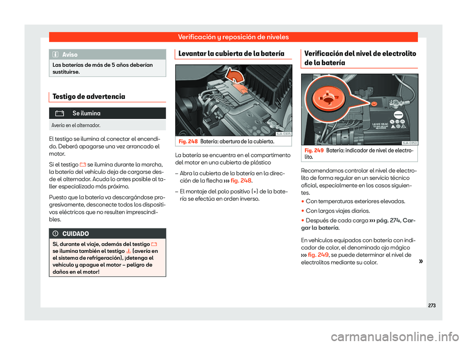 Seat Toledo 2018 Manual de instrucciones (in Spanish) Verificaci Seat Toledo 2018 Manual de instrucciones (in Spanish) Verificaci