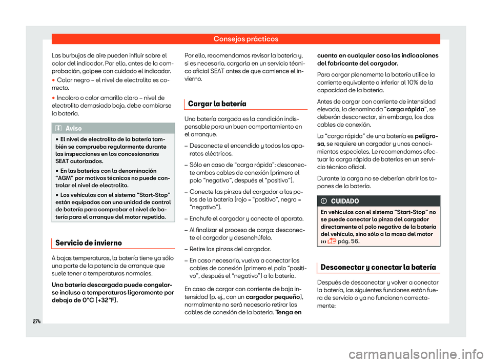 Seat Toledo 2018 Manual de instrucciones (in Spanish) Consejos pr Seat Toledo 2018 Manual de instrucciones (in Spanish) Consejos pr