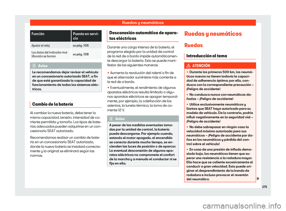 Seat Toledo 2018 Manual de instrucciones (in Spanish) Ruedas y neum Seat Toledo 2018 Manual de instrucciones (in Spanish) Ruedas y neum