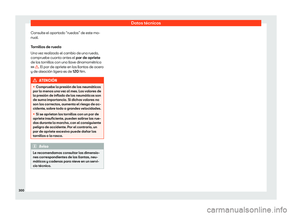 Seat Toledo 2018 Manual de instrucciones (in Spanish) Datos t Seat Toledo 2018 Manual de instrucciones (in Spanish) Datos t