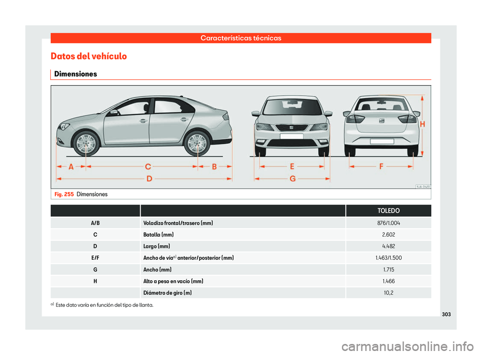 Seat Toledo 2018 Manual de instrucciones (in Spanish) Caracter Seat Toledo 2018 Manual de instrucciones (in Spanish) Caracter