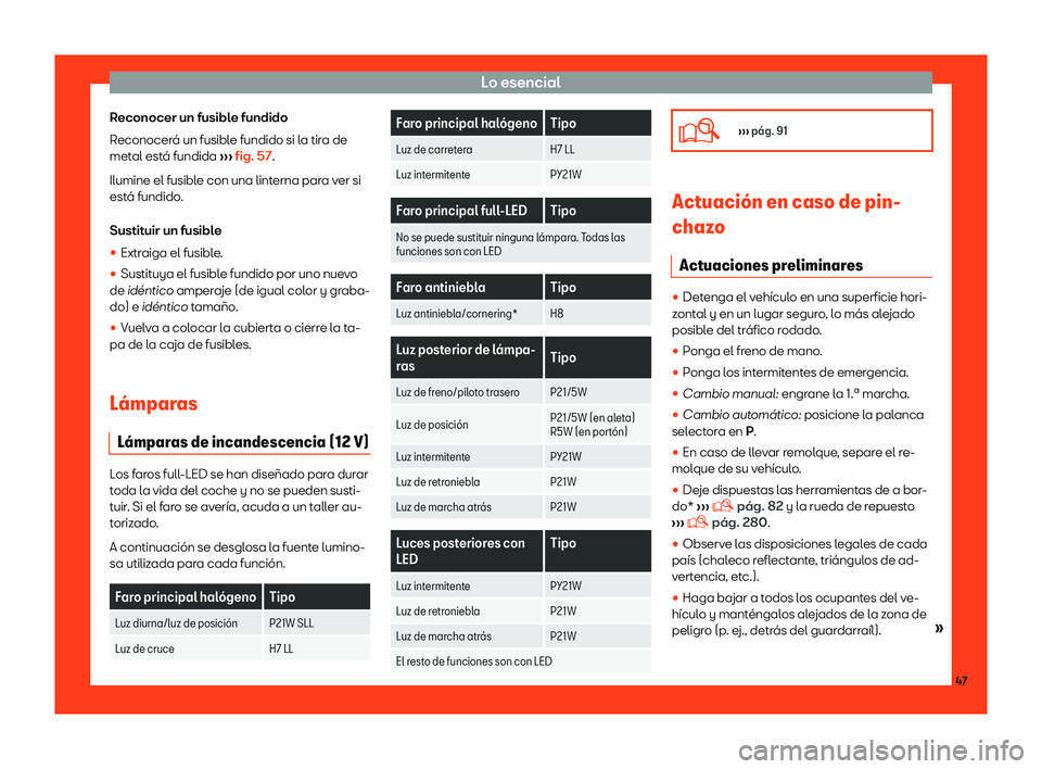 Seat Toledo 2018  Manual de instrucciones (in Spanish) Lo esencial
Reconocer un fusible fundido
R econocer
