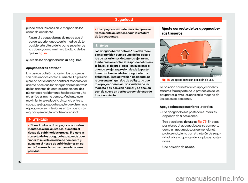 Seat Toledo 2018  Manual de instrucciones (in Spanish) Seguridad
puede evitar lesiones en la mayor