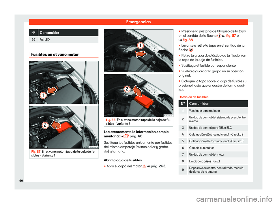 Seat Toledo 2018 Manual de instrucciones (in Spanish) Emergencias
N Seat Toledo 2018 Manual de instrucciones (in Spanish) Emergencias
N
