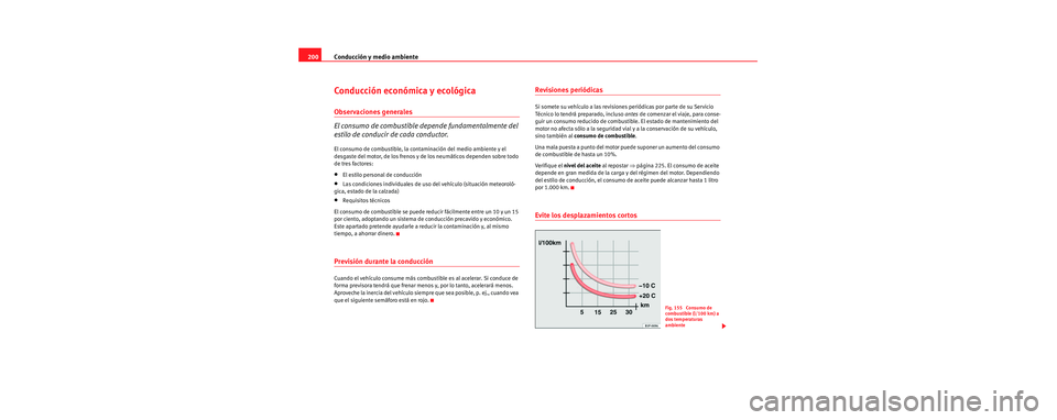 Seat Toledo 2006 Manual de instrucciones (in Spanish) Conducción y medio ambiente
200
Conducción económica y ecológica
Observaciones generales
El consumo de combustible depende fundamentalmente del
estilo de conducir de cada conductor.
El consumo de Seat Toledo 2006 Manual de instrucciones (in Spanish) Conducción y medio ambiente
200
Conducción económica y ecológica
Observaciones generales
El consumo de combustible depende fundamentalmente del
estilo de conducir de cada conductor.
El consumo de