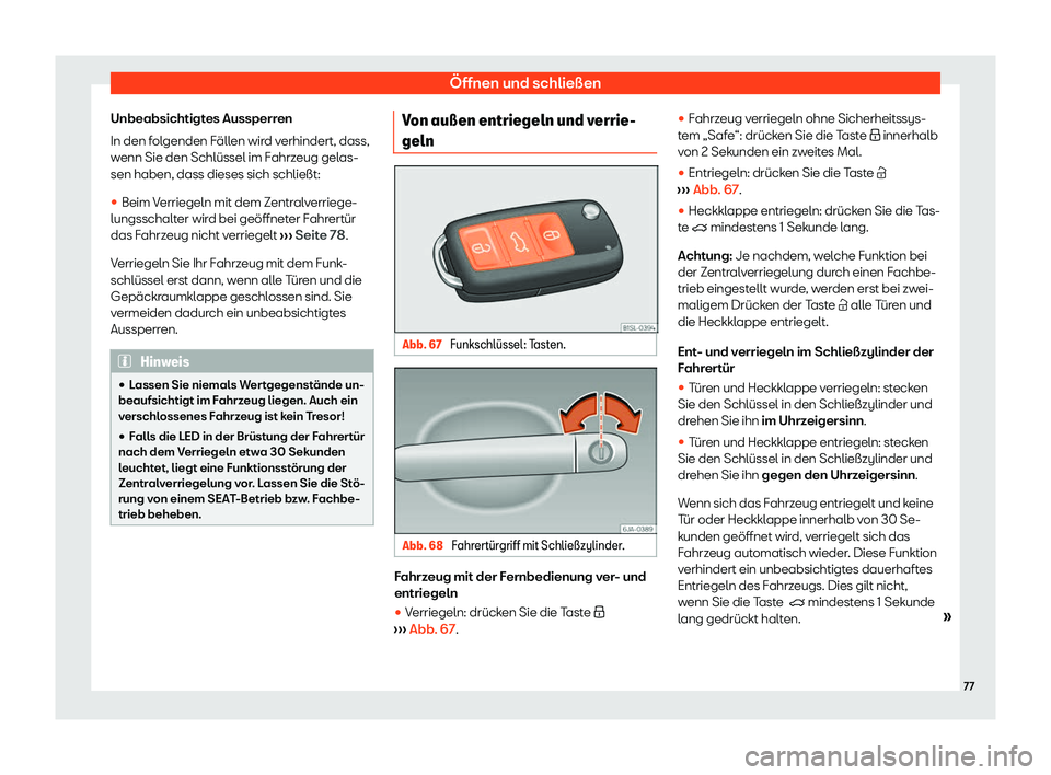 Seat Mii electric 2020  Betriebsanleitung (in German) 