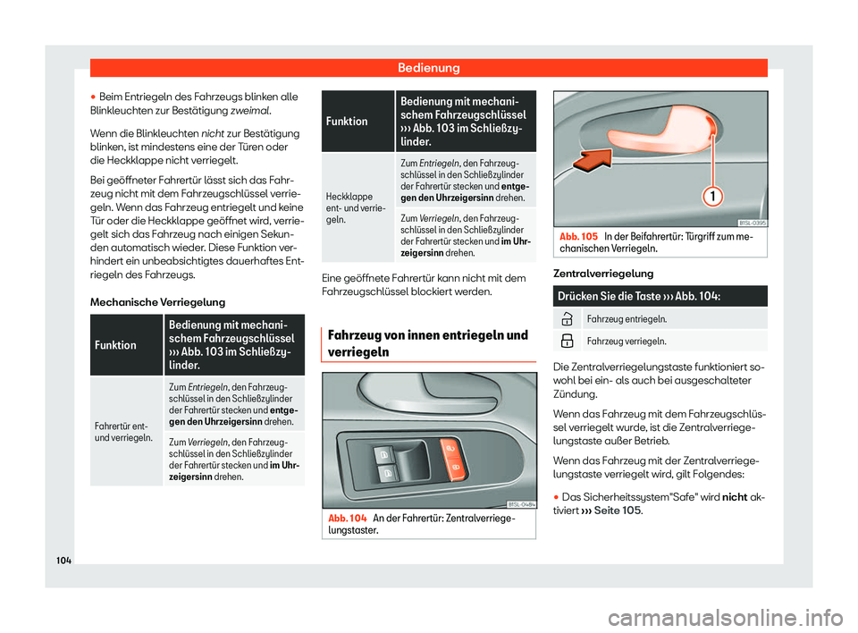 Seat Mii electric 2018  Betriebsanleitung (in German) Bedienung
