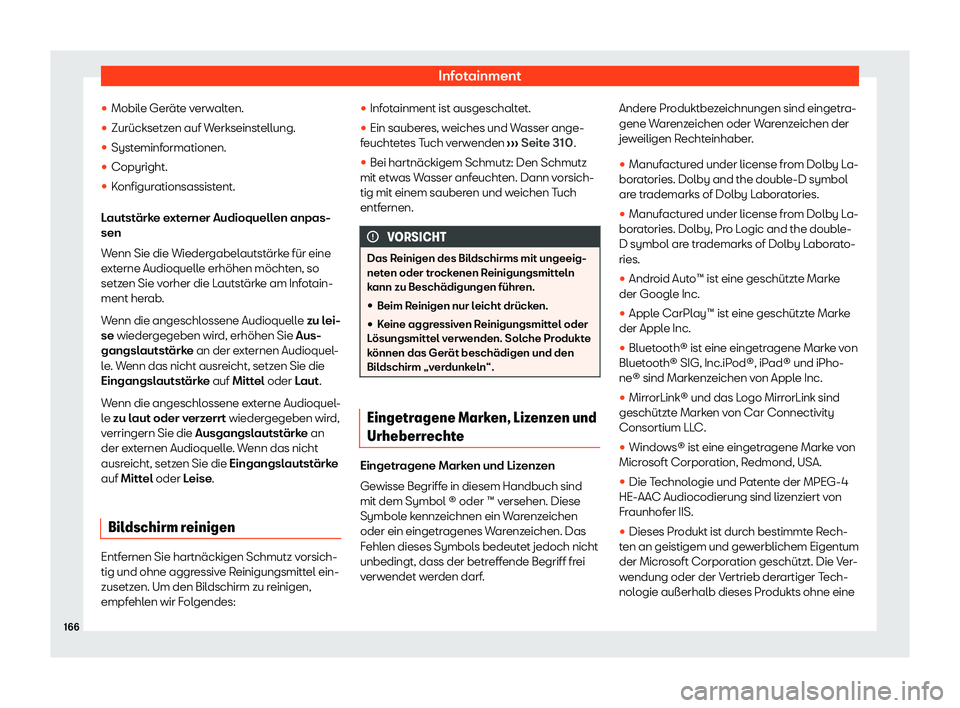 Seat Ibiza 2020  Betriebsanleitung (in German) Infotainment
