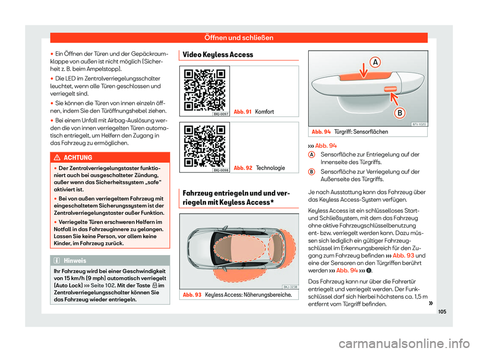 Seat Ibiza 2019  Betriebsanleitung (in German) Öffnen und schließen
