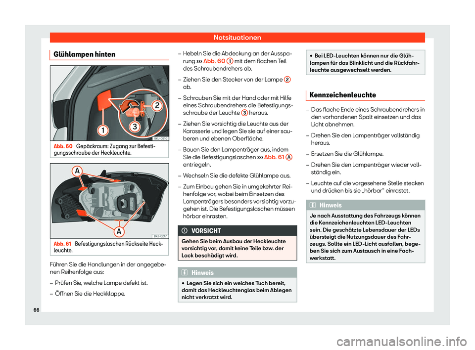 Seat Ibiza 2019  Betriebsanleitung (in German) Notsituationen
Gl