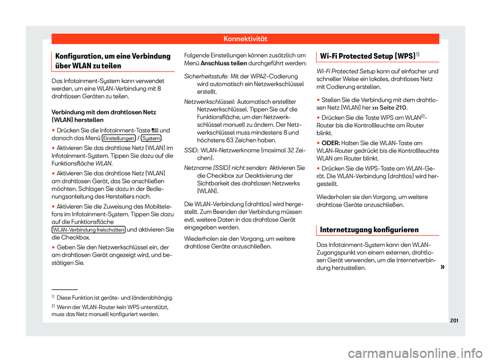 Seat Ibiza 2018  Betriebsanleitung (in German) Konnektivit