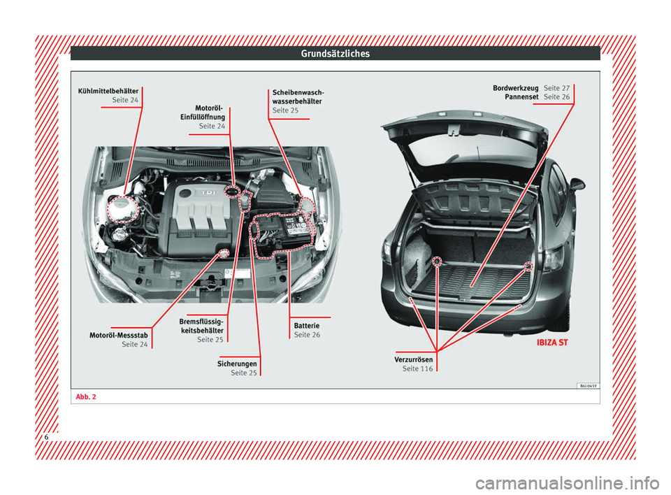 Seat Ibiza SC 2014  Betriebsanleitung (in German) Grundsätzliches
Abb. 2 
 6  