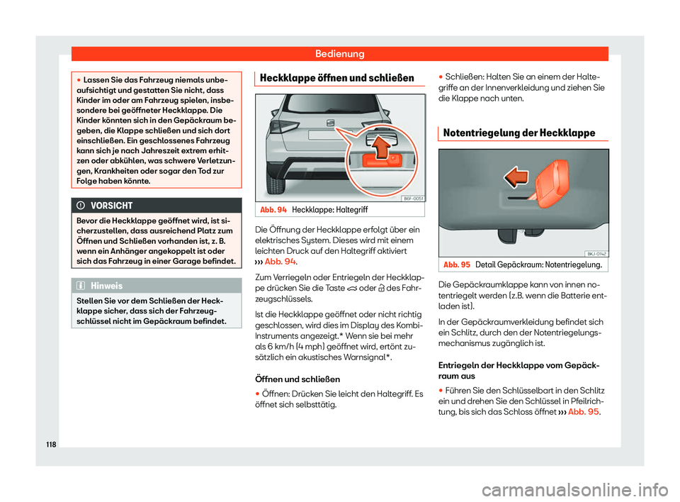 Seat Arona 2020  Betriebsanleitung (in German) Bedienung
