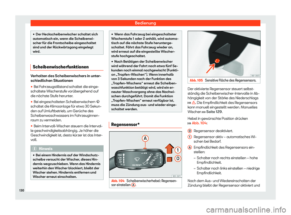 Seat Arona 2020  Betriebsanleitung (in German) Bedienung
